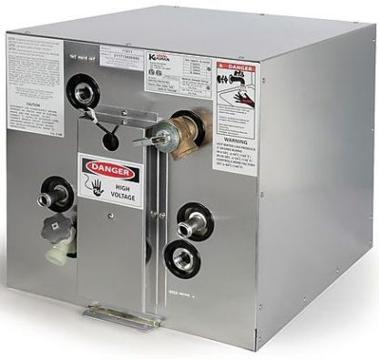 Kuuma Force 10 Marine Hot Water Heater - 24 Litre - 240 Volt / Heat Exchange - Front Mounting Tabs - incl Magnesium Anode with Drain (40611+Anode)